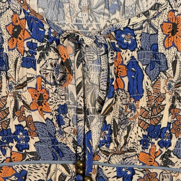 Harni the Label  Blue Floral Peasant Blouse Top Oversized XS - Picture 8 of 12